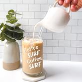 16oz Can shaped glass with words Coffee Surf Coffee Surf